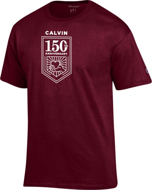 Calvin University 150th Anniversary Champion T Shirt 150th Anniversary Badge - ONLINE ONLY