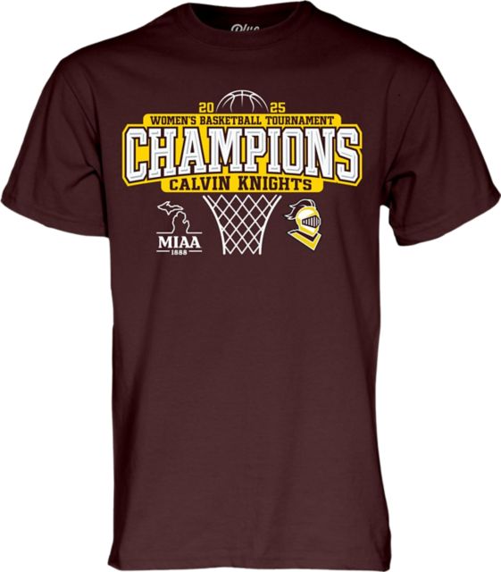 Calvin University Women's Basketball 2025 MIAA Tournament Champions Short Sleeve T-Shirt