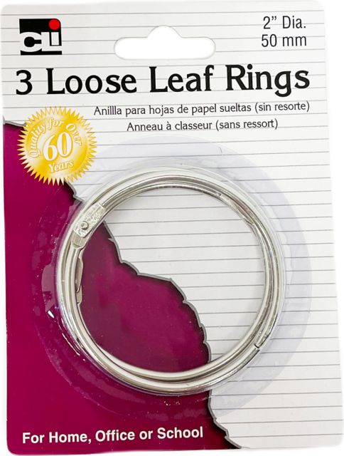 LOOSELEAF RINGS 2IN 3PK