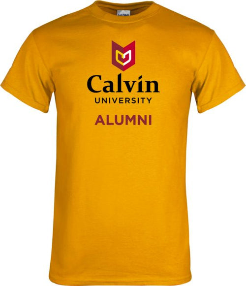 Calvin Univ T Shirt Alumni University Logo Vertical - ONLINE ONLY