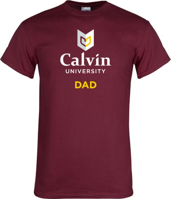 Calvin Univ T Shirt Dad University Logo Vertical - ONLINE ONLY