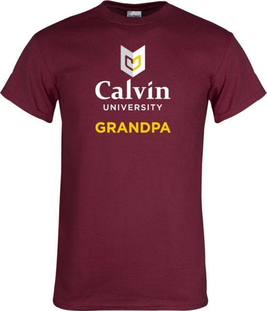 Calvin Univ T Shirt Grandpa University Logo Vertical - ONLINE ONLY