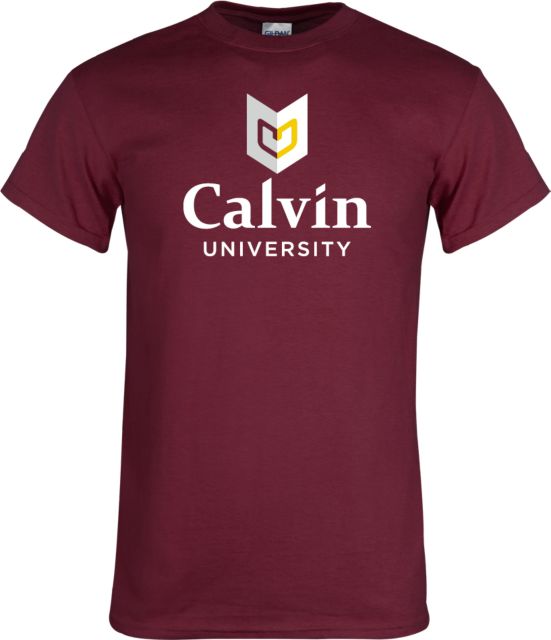 Calvin Univ T Shirt University Logo Vertical - ONLINE ONLY
