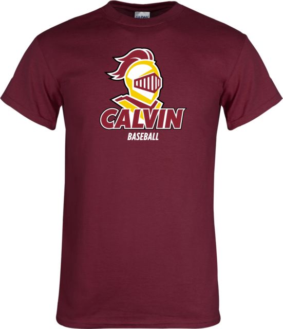 Calvin Univ T Shirt Baseball Stacked - ONLINE ONLY