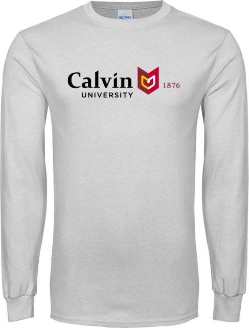 Calvin Univ Long Sleeve T Shirt University Logo 1876 Horizontal - ONLINE ONLY