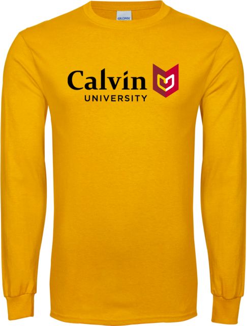 Calvin Univ Long Sleeve T Shirt University Logo Horizontal - ONLINE ONLY