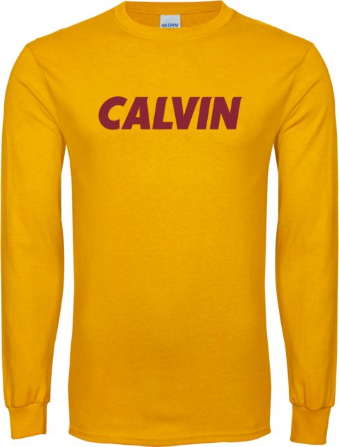 Calvin Univ Long Sleeve T Shirt Calvin Wordmark - ONLINE ONLY