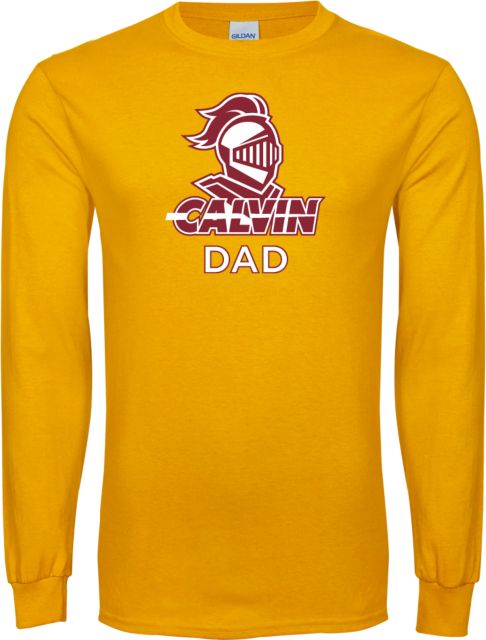 Calvin Univ Long Sleeve T Shirt Dad Knight Calvin - ONLINE ONLY
