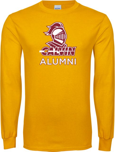 Calvin Univ Long Sleeve T Shirt Alumni Knight Calvin - ONLINE ONLY
