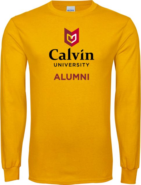 Calvin Univ Long Sleeve T Shirt Alumni University Logo Vertical - ONLINE ONLY