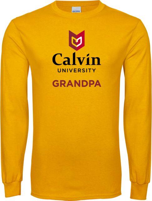 Calvin Univ Long Sleeve T Shirt Grandpa University Logo Vertical - ONLINE ONLY