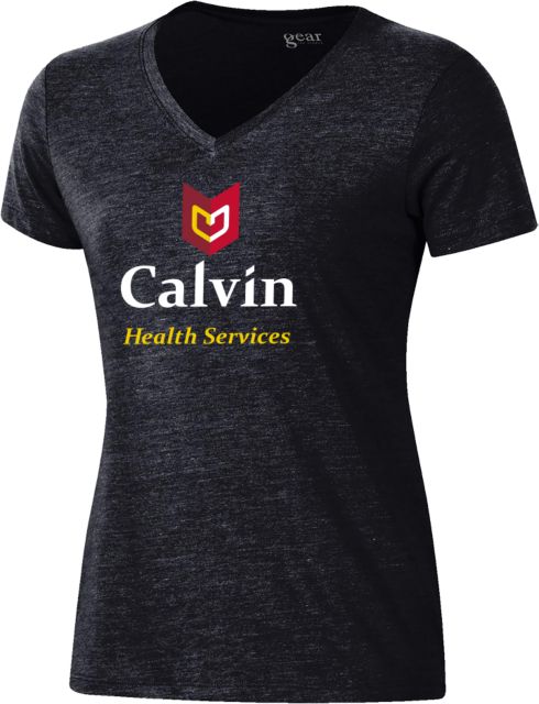 Calvin Univ Gear Womens Triblend VNeck Tee Health Services - ONLINE ONLY