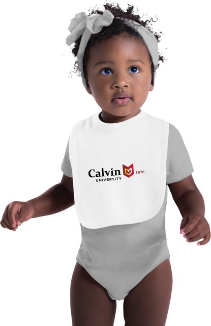 Calvin Univ Baby Bib University Logo 1876 Horizontal - ONLINE ONLY