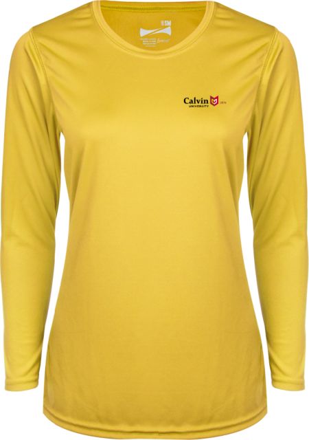 Calvin Univ Ladies Syntrel Performance Longsleeve Shirt University Logo 1876 Horizontal - ONLINE ONLY