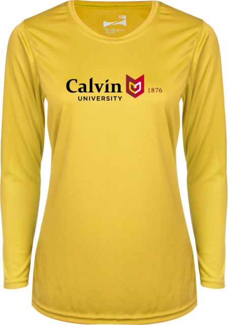 Calvin Univ Ladies Syntrel Performance Longsleeve Shirt University Logo 1876 Horizontal - ONLINE ONLY