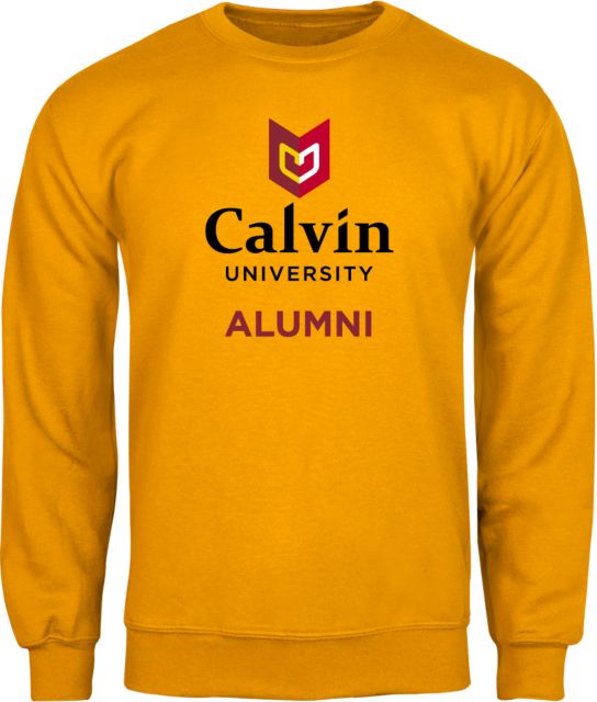 Calvin Univ Fleece Crew Alumni University Logo Vertical - ONLINE ONLY
