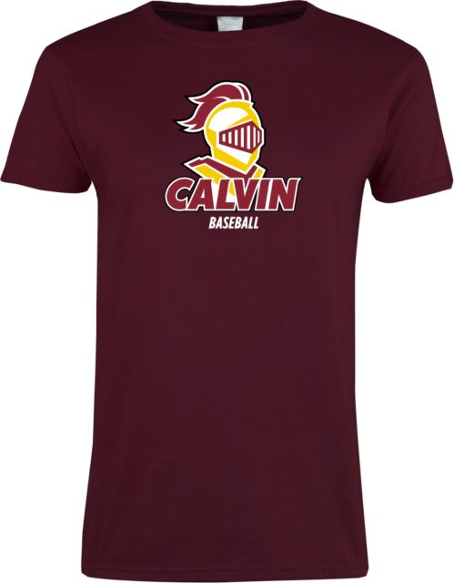 Calvin Univ Ladies T Shirt Baseball Stacked - ONLINE ONLY