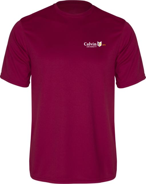 Calvin Univ Performance Tee University Logo 1876 Horizontal - ONLINE ONLY