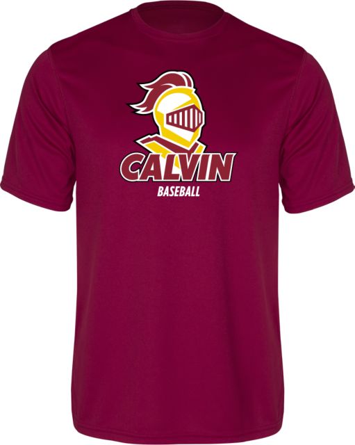 Calvin Univ Performance Tee Baseball Stacked - ONLINE ONLY