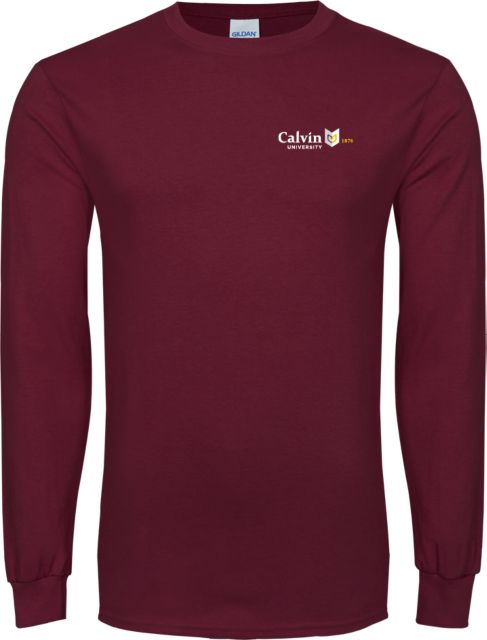 Calvin Univ Long Sleeve T Shirt University Logo 1876 Horizontal - ONLINE ONLY