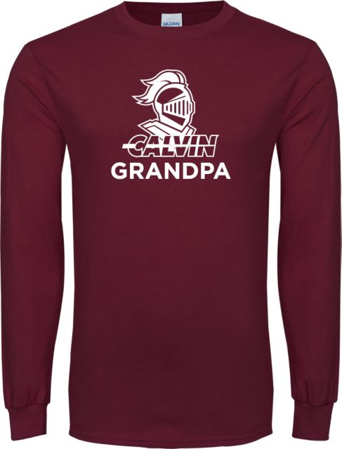 Calvin Univ Long Sleeve T Shirt Grandpa Knight Calvin - ONLINE ONLY