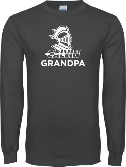 Calvin Univ Long Sleeve T Shirt Grandpa Knight Calvin - ONLINE ONLY