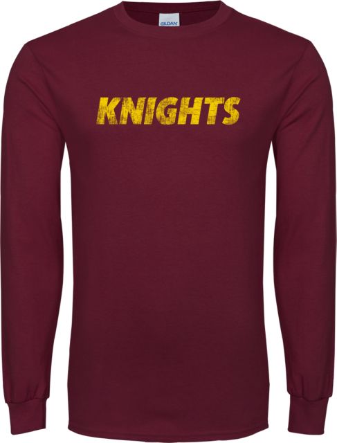 Calvin Univ Long Sleeve T Shirt Knights Wordmark Distressed - ONLINE ONLY