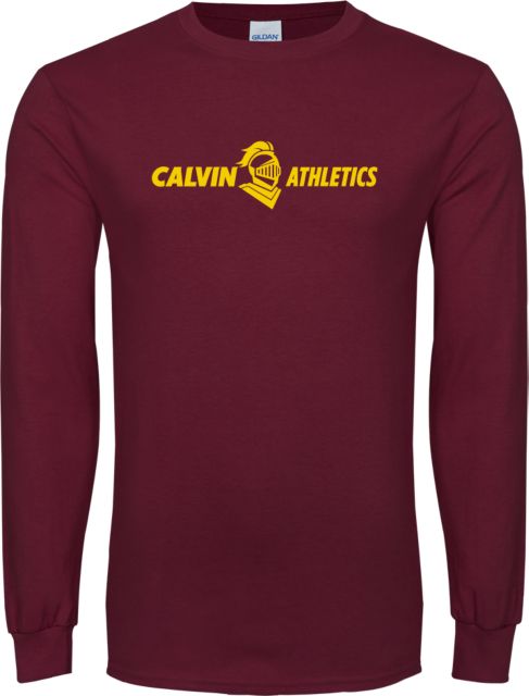 Calvin Univ Long Sleeve T Shirt Athletics Horizontal - ONLINE ONLY