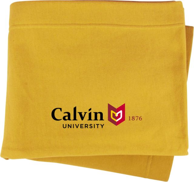Calvin Univ Sweatshirt Blanket University Logo 1876 Horizontal - ONLINE ONLY