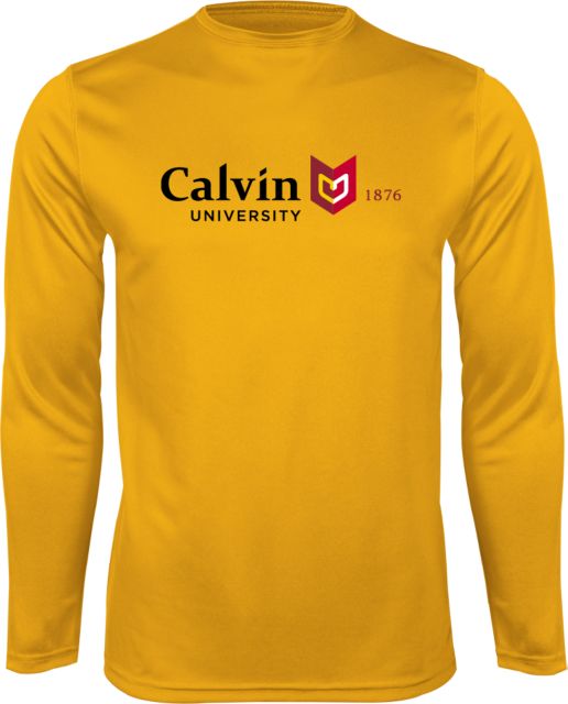 Calvin Univ Performance Longsleeve Shirt University Logo 1876 Horizontal - ONLINE ONLY