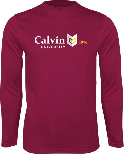 Calvin Univ Performance Longsleeve Shirt University Logo 1876 Horizontal - ONLINE ONLY
