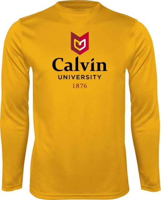 Calvin Univ Performance Longsleeve Shirt University Logo 1876 Vertical - ONLINE ONLY