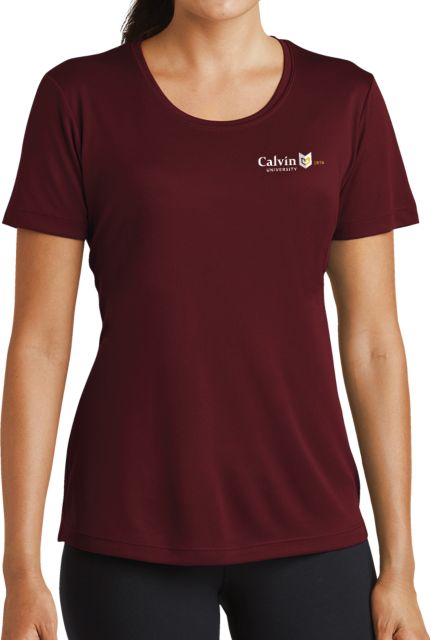 Calvin Univ Ladies Syntrel Performance Tee University Logo 1876 Horizontal - ONLINE ONLY