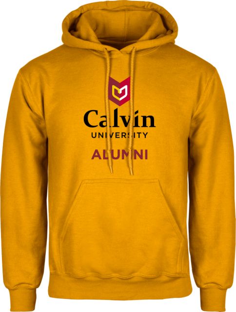 Calvin Univ Fleece Hoodie Alumni University Logo Vertical - ONLINE ONLY