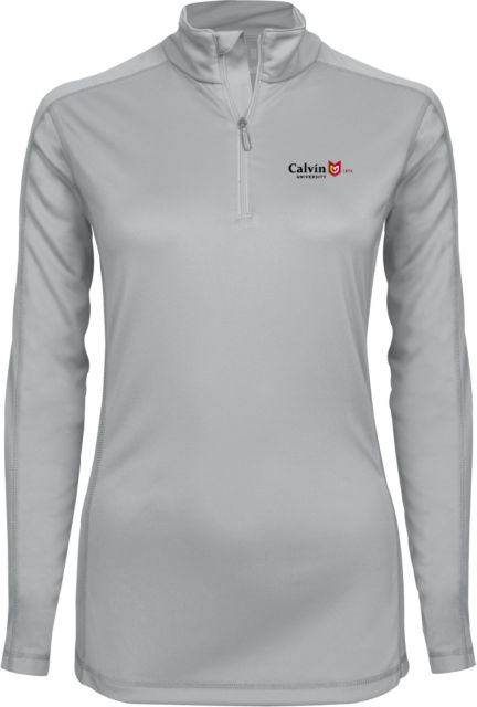 Calvin Univ Ladies Syntrel Interlock 1/4 Zip University Logo 1876 Horizontal - ONLINE ONLY