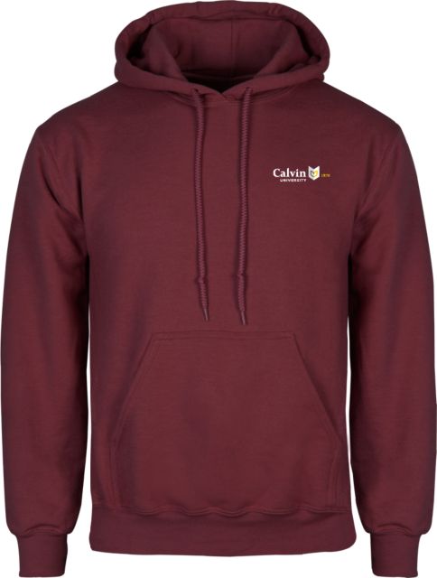 Calvin Univ Fleece Hoodie University Logo 1876 Horizontal - ONLINE ONLY