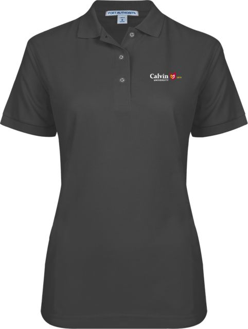 Calvin Univ Ladies Easycare Pique Polo University Logo 1876 Horizontal - ONLINE ONLY