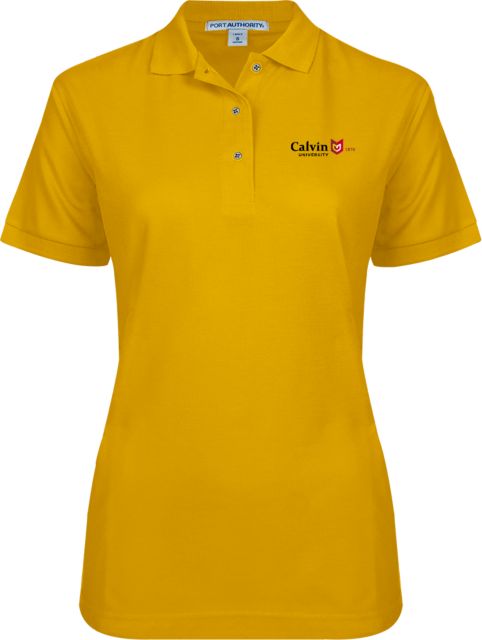 Calvin Univ Ladies Easycare Pique Polo University Logo 1876 Horizontal - ONLINE ONLY