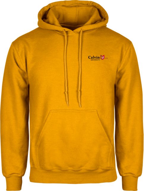 Calvin Univ Fleece Hoodie University Logo 1876 Horizontal - ONLINE ONLY