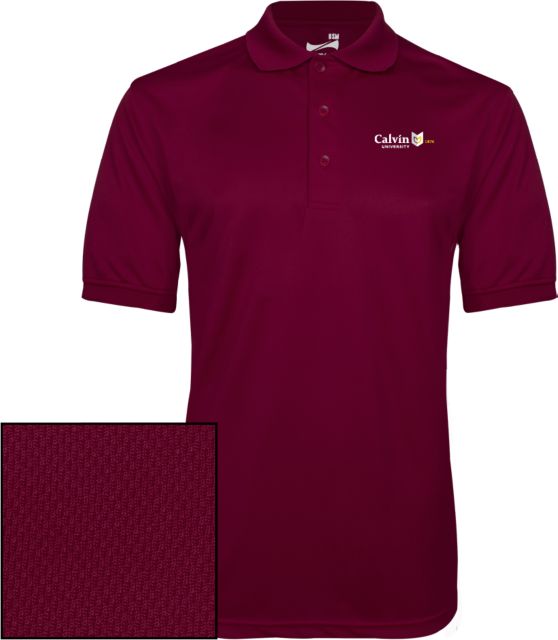 Calvin Univ Dry Mesh Polo University Logo 1876 Horizontal - ONLINE ONLY