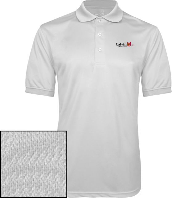 Calvin Univ Dry Mesh Polo University Logo 1876 Horizontal - ONLINE ONLY