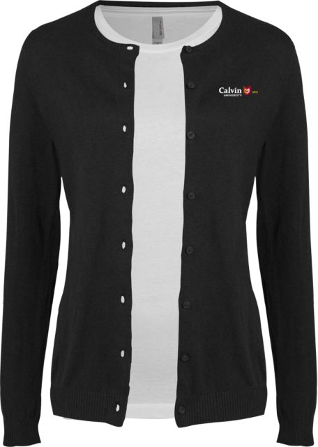 Calvin Univ Ladies Cardigan University Logo 1876 Horizontal - ONLINE ONLY