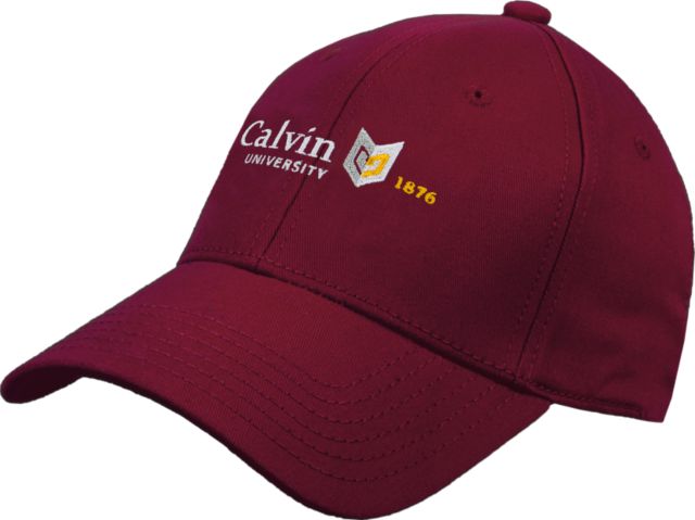 Calvin Univ Heavyweight Twill Pro Style Hat University Logo 1876 Horizontal - ONLINE ONLY