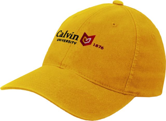 Calvin Univ Flexfit Structured Low Profile Hat University Logo 1876 Horizontal - ONLINE ONLY