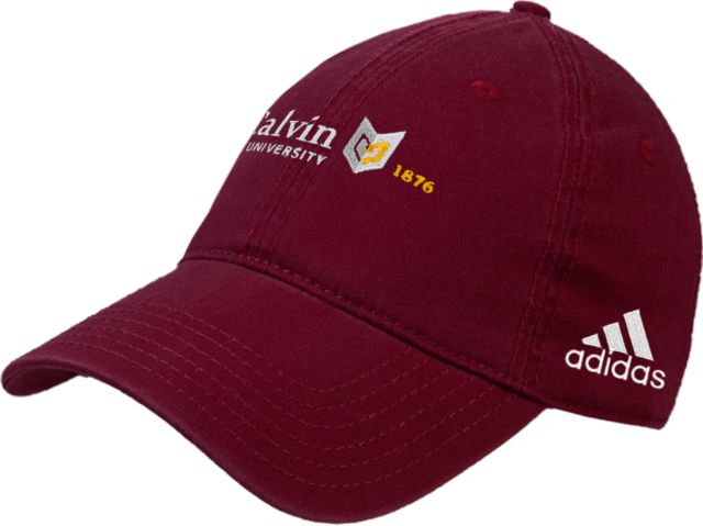Calvin Univ Adidas Slouch Unstructured Low Profile Hat University Logo 1876 Horizontal - ONLINE ONLY