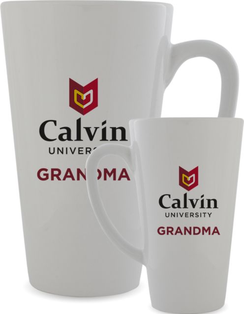 Calvin Univ Full Color Latte Mug 17oz Grandma University Logo Vertical - ONLINE ONLY