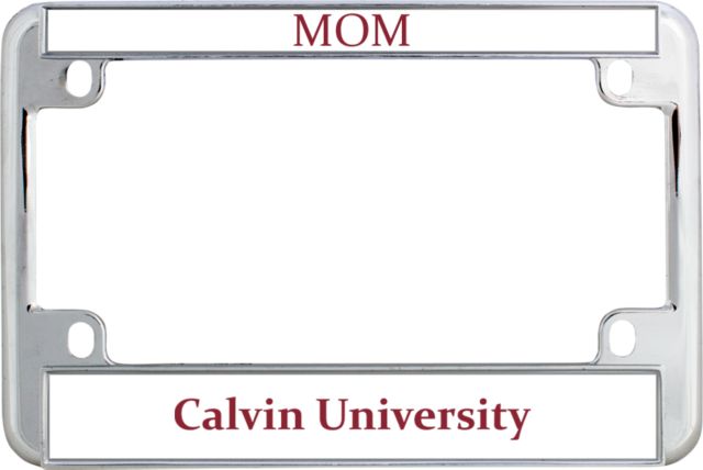 Calvin Univ Metal Motorcycle License Plate Frame in Calvin University Wordmark - ONLINE ONLY